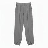 Laura - Hoge taille dames broek, enkel lengte, brede pijpen, in een linnenmix met elastische taille