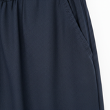 Laura - Hoge taille dames broek, enkel lengte, brede pijpen, in een linnenmix met elastische taille
