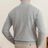 Gabriel Laurent | Luxe Heren Trui met Half-Rits en Hoge Kraag