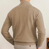 Gabriel Laurent | Luxe Heren Trui met Half-Rits en Hoge Kraag