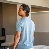 Theo | Zomer Gebreide Poloshirt met Contrastkraag
