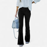 Imke - Vrouwelijke Hoge Taille Flared Broek – Tijdloze Stijl, Elegante Silhouet