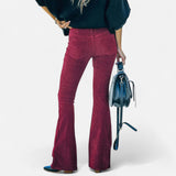 Imke - Vrouwelijke Hoge Taille Flared Broek – Tijdloze Stijl, Elegante Silhouet