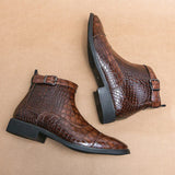Ivo™ Luxe Croco-Patroon Heren Enkellaarzen