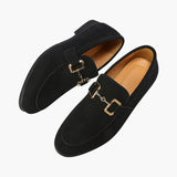 Elias | Lässig herenloafers van suede met een chique metalen detail