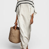 Avelina - Maxi Off-Shoulder Jurk met Vleermuismouwen
