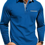 Heren Polo Lange Mouw Rits Modern Casual
