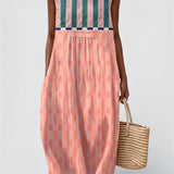 Liliana - Gestreepte Pastel Jurk