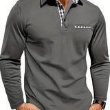 Heren Polo Lange Mouw Rits Modern Casual