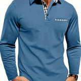 Heren Polo Lange Mouw Rits Modern Casual