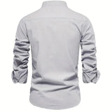 Heren Overhemd Slim Fit Knopen Elegant Casual