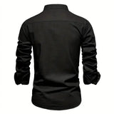 Heren Overhemd Slim Fit Knopen Elegant Casual