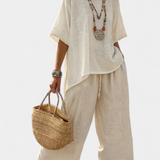 Beatrice – essentiële comfortabele blouse en wijde broek