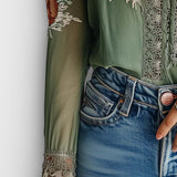 Bianca | Blouse van Kant met Bloemenprint