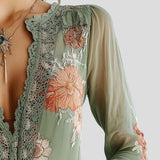 Bianca | Blouse van Kant met Bloemenprint