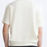 Korte Mouwen Polo in Crèmewit – Minimalistisch en Comfortabel