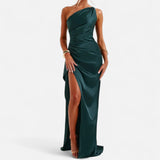 Ancienne Monde | Asymmetrische Lange Jurk voor Vrouwen – Sculpturale Silhouette, Natuurlijke Beweging